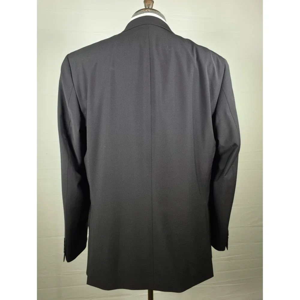 Calvin Klein Men Sport Coat Maxwell Black 46L Wool Blend Quiet Luxury Office NWT